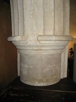 Damaged Pillar where a wooden screen could have separated a Guild Chapel.