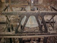 The top bell in its iron fram.